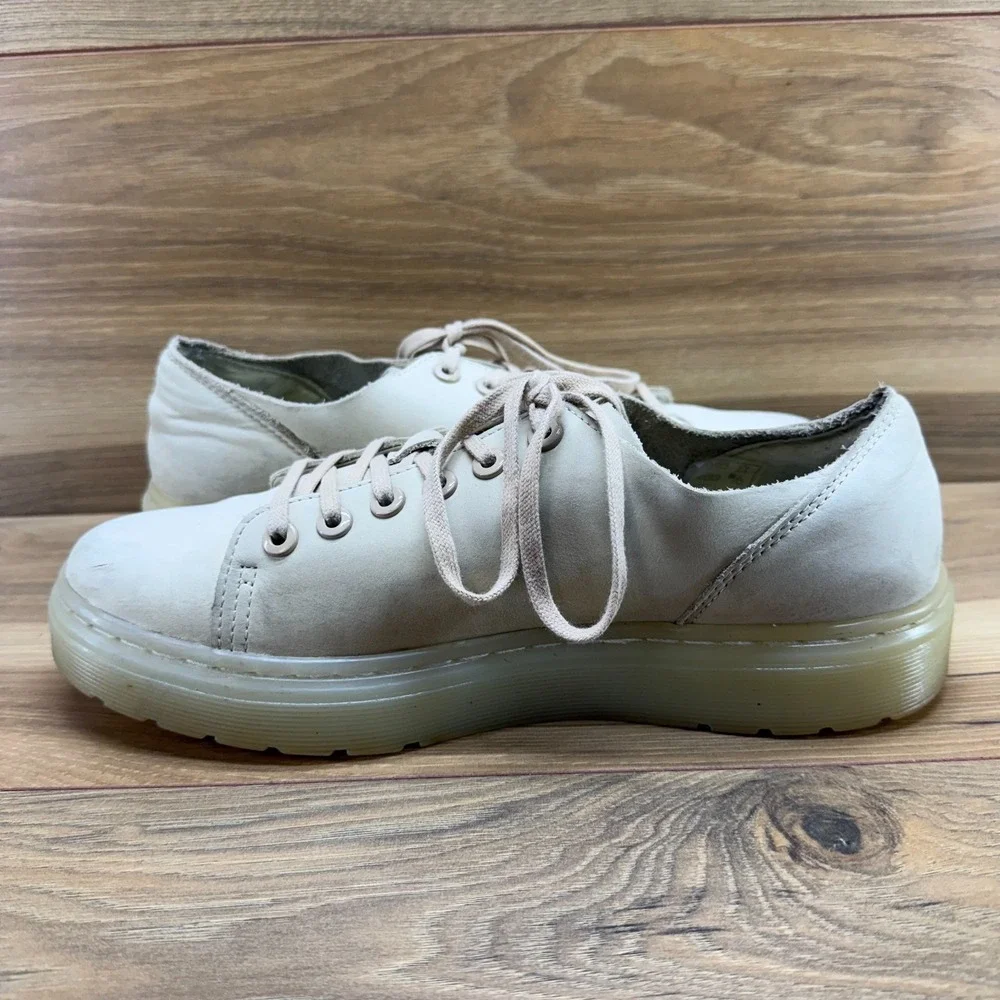 Dr Martens Dante Beige Nubuck Leather Mens 8 Casual Chunky Oxfords Womens 9‎